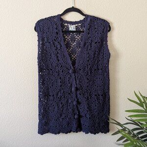 Vintage CLIO Crochet Sleeveless Top